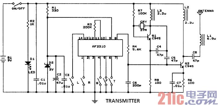 電機(jī)無線控制電路原理圖